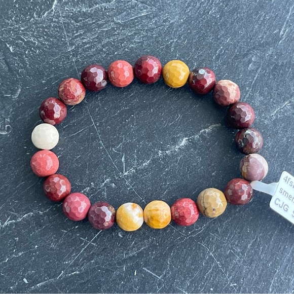 Multicolor Mookite Faceted Beaded Bracelet 6-6.5” - Picture 1 of 7